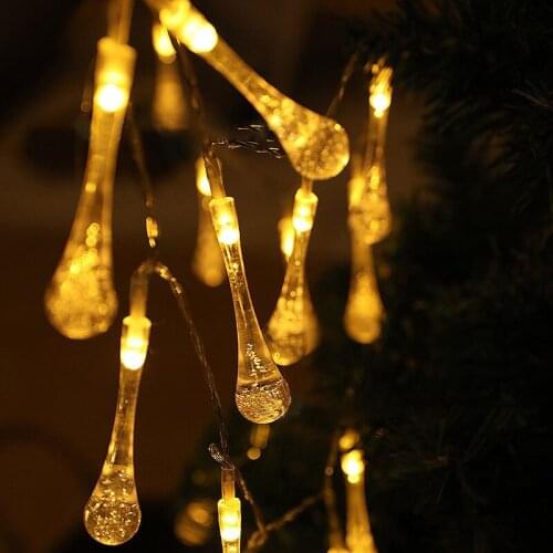 New Year Outdoor Garden Decoration LED Lantern Water Drop Light String Xmas Holiday Garland Navidad Fairy Christmas Light Decor