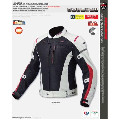 Komine JK069 Jacket Motorcycle Motorbike MTB BMX MX Dirt Bike Riding Sport Black White Red Jackets With Neck Protector