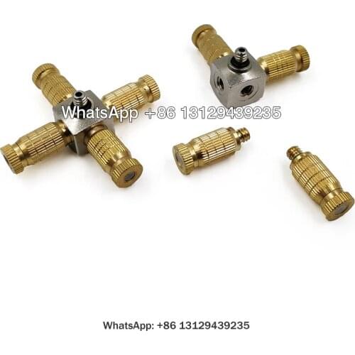 Brass Nozzle Holder with 4 Sites in 3/16'' Thread,Outdoor Cooling System with Slip Lock Connector,Quick Coupling