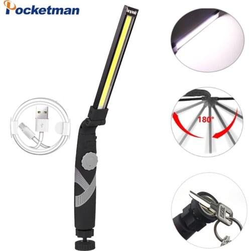 Magnetic Work Light COB LED Work Lamp USB Rechargeable Flashlight Flexible Lamp Inspection Light Emergency Rotary Torch