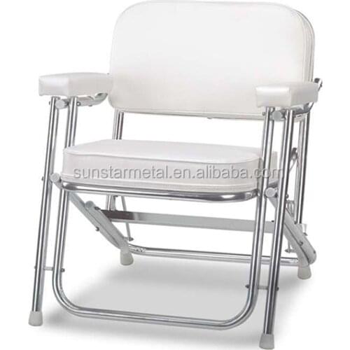 Marine equipment Aluminum Portable Folding Cushioned Boat Deck Beach Chair