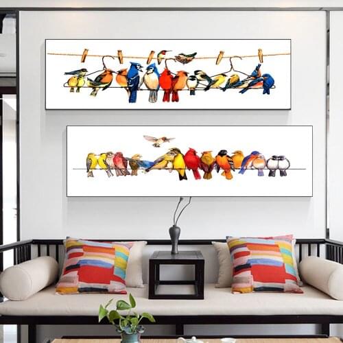 Cartoon Picture Canvas Painting Art Print Birds On Canvas And Posters Picture Wall Art Painting Decoration For Living Room