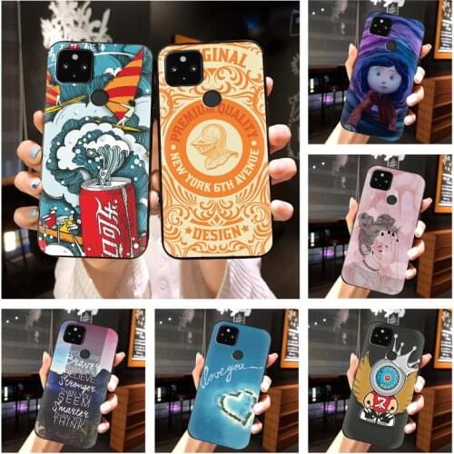 Popsocket Soft Case Phone Case For Google Pixel 4A 5G Shockproof Beautiful Luxury Black Case Anime