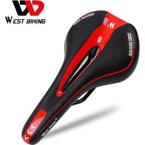 WEST BIKING Soft Saddle Bike Bicycle PU Leather Comfortable Road Mountain Bike Seat Sponge Cushion Shockproof Front Seat Mat