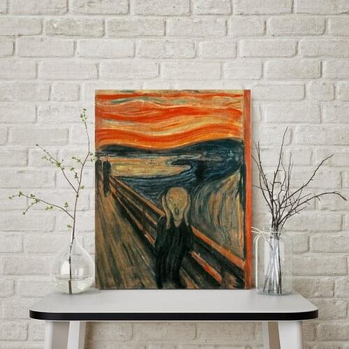 Munch Edward The Scream Artwork Abstract Figure Painting Print On Canvas Reproduction Picture For Bedroom Office Wall Decor Gift
