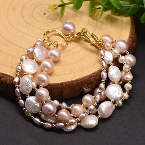Natural Fresh Water Pearl Multilayer Charm Bracelet for Women Party Birthday Gifts Original Design Fashion Jewellery Accesorios