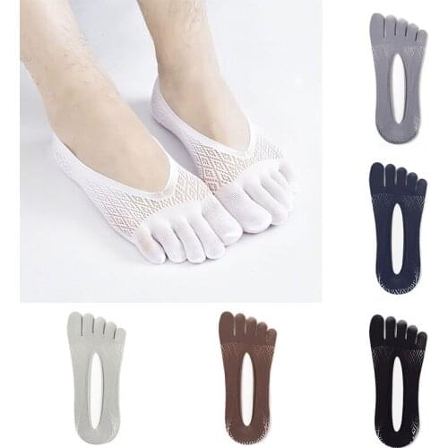 2021 Fashion Summer Five-Finger Socks Men Women Ultrathin Sock Funny Toe Invisible Silicone Anti-Skid Anti-Friction Solid Sock