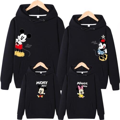 Family Matching Outfits Father Mother Son Daughter Autumn Clothing Mom Daddy and Boy Girl Mickey Minnie Hoodie Family Look