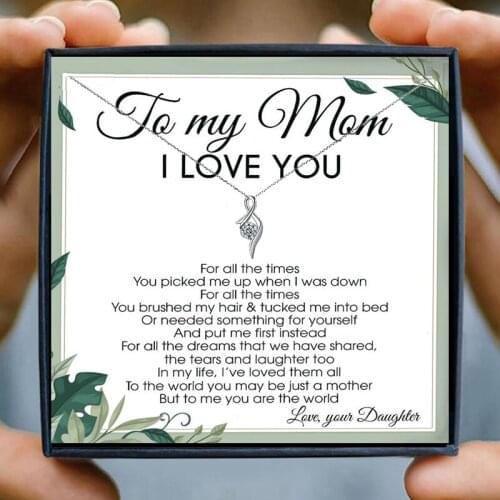 Mom Jewelry Gift Women Necklace Crystal Chain Necklace Mother & Daughter Pendant Necklaces Jewelry Christmas Mothers Day Gift