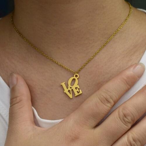 Europe and the United States new personality Love necklace creative letter necklace female fashion temperament joker accessories