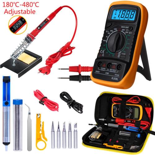 Soldering iron with Digital multimeter kit Adjustable Temperature Auto Ranging AC/DC tester multimetro Welding Tool Kits