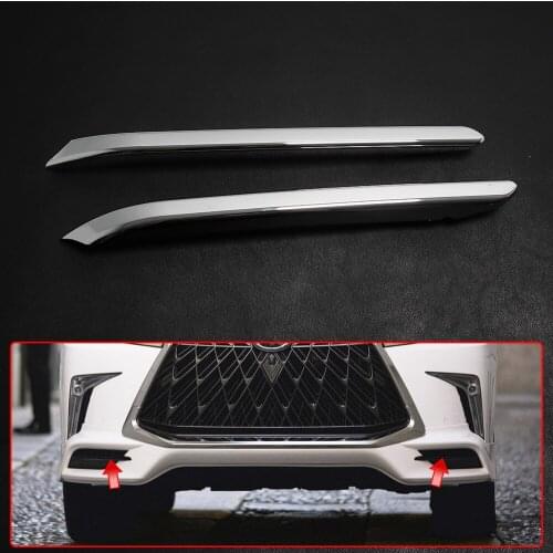 Front Bumper Side Vent Splitter Lip Cover Fog Light Cover Decoration Trim Accessories For Lexus LX570 2016-2021