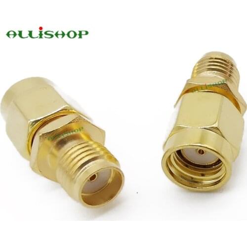 2Pcs RP SMA Male to SMA Female RF Adapter SMA Plug to Jack Connector Goldplated Straight for Wireless Antenna