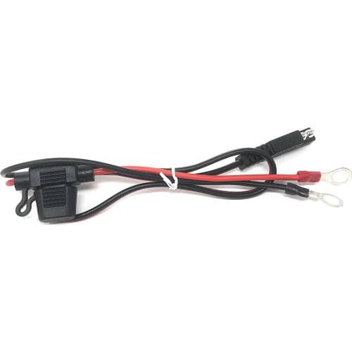 SAE to O Ring Terminal Harness 10A Fuse Quick Disconnect Plug SAE Battery Extension Cable 18AWG for Motorcycles Snowmobiles 60CM