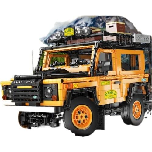 Mould KingThe Boys favoriteThe Al Car Yellow Tow Doors Off-oad Vehicle Model Building Blocks Bricks Kids Toy Christmas Gifts