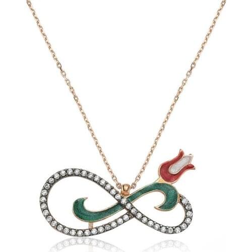 Silver Infinity Tulip Lady Necklace