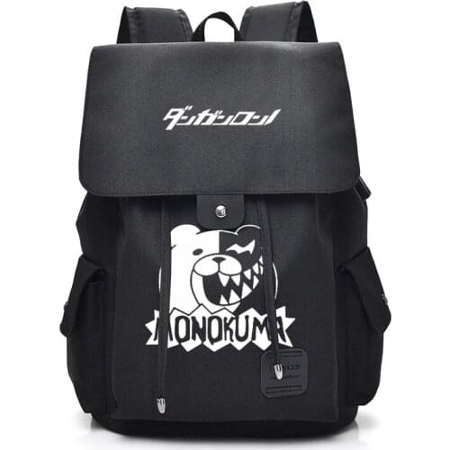 Danganronpa Dangan Ronpa Monokuma School Shoulder Bag Cosplay Backpack Cartoon Canvas Teenage Laptop Travel Rucksack Daypack