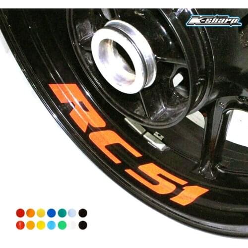 8 X Custom Inner Rim Declas Wheel Reflective Stickers Stripes FIT FIT HONDA RC 51