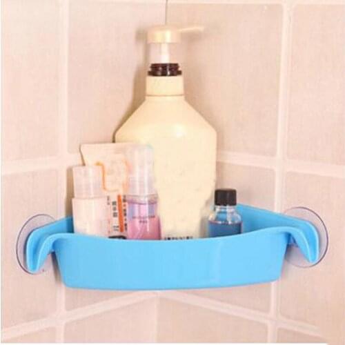 Suction Cup Corner Shower Shelf Traceless Triangle Bathroom Shampoo Shower Shelf Holder Kitchen Storage Rack Organizer 4 Colors