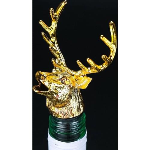 2 Styles of Deer Head Wine Mouth Deer Head Wine Guide Pour Wine Stopper Zinc Alloy Wine Stopper Bartender Tool Wine Accessories