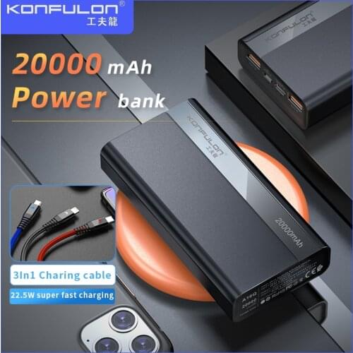 20000mAh Fast Charging Power Bank 22.5W 20000 mAh Powerbank For Vivo PD QC3.0 Quick Charge Power Bank For iPhone12 xiaomi Huawei