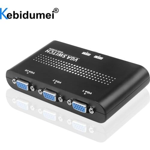 High Performance 2 In 1 Out VGA Selector Switch SVGA Switcher Manual Sharing Box For LCD PC