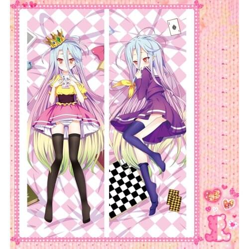 Japanese Anime Cartoon No Game No Life Double sided hugging Pillow Case Pillow Cover Pillowcase Peach Skin 2 Way 72026