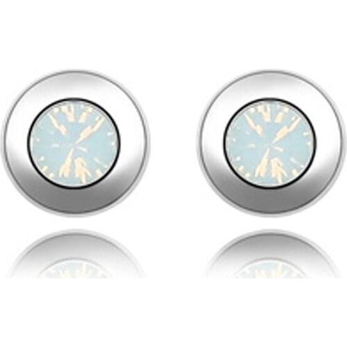 11 Colors Real Austrian Crystals White Gold Color Brand Stud earrings for women Fashion New Sale Hot 82343Whiteopal