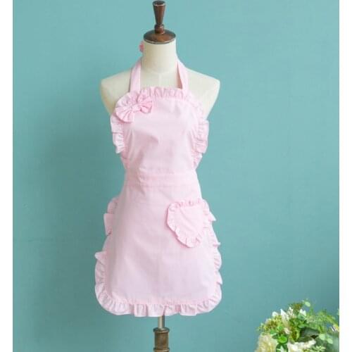 Woman Kitchen Apron Waterproof Cotton Pink Aprons For Sellers Waiters cuisine novel kitchen accessories