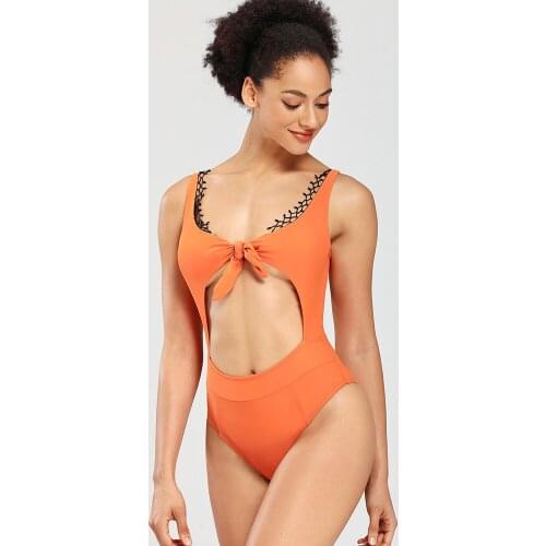 Women One Piece Sexy Summer Swimsuit Swimwear Bikini Beach Bathing Suits High Waist Wire Free Solid Bikini