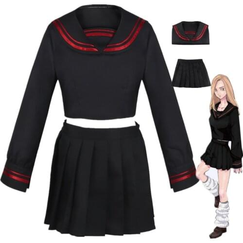 Anime Women Dress Tokyo Revengers Shiba Yuzuha Cosplay Costume Sailor School Uniform Girls Skirt Suit