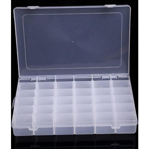 1*Storage Box 10/15/24/36 Plastic Compartment Jewelry Adjustable Organizer Storage Box Case 2021 High Quality