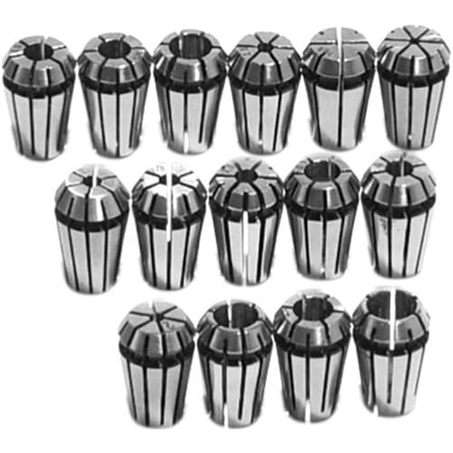 15Pcs/Set ER11 Spring Collet 1-7mm Chuck + 1Pc 1/4" ER11 Milling Chuck For CNC Engraving Machine Milling Lathe Tool Tool Holder