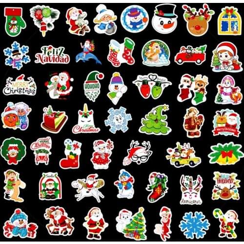 2020NEW 60pcs Christmas Trees Sticker Kawaii Deer Stickers Adhesive Cute Stickers Decor Scrapbooking Diary Albums Cute Papeterie