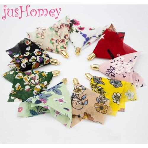 24PCS Handmade Fabric Flower Petal Tassel 55mm Chic Fabric Tassels for DIY Jewelry Making, Bohemia Dangle Drop Earring Accessory