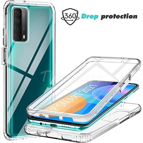 360 Full Body Clear Case for Huawei P Smart 2021 PPA-LX2 P Smart Z S PC+Silicone Double Cover for Huawei P Smart Pro 2019 Coque