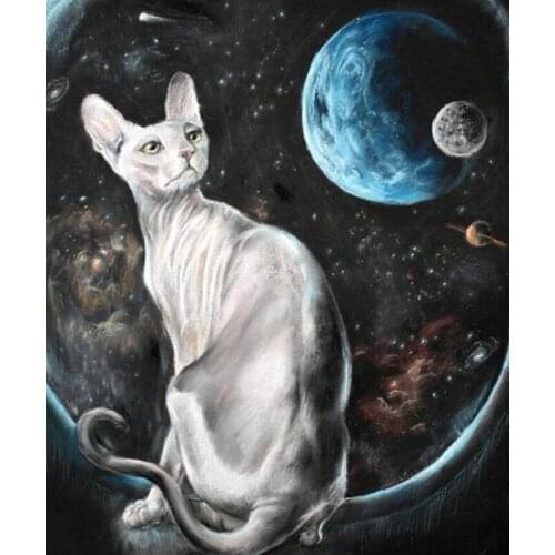 3D Diamond Embroidery Sphinx Cat Diamond Mosaic Set Sqauare 5D Diy Diamond Painting Animal Picture Rhinestone Mosaic Home Decor