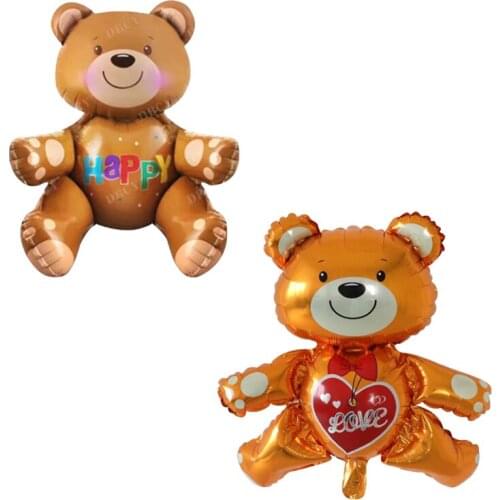 50pcs Big Baby Girl brown Bear Balloon Boy Bear Foil Balloons Birthday Party Baby Shower Decorations Kids Toys Animal Globos
