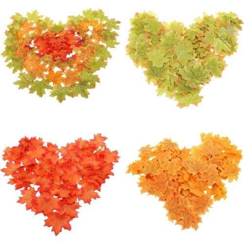 50Pcs/lot Colorful Autumn Leaves Maple Leaves Simulation Foliage Decoration