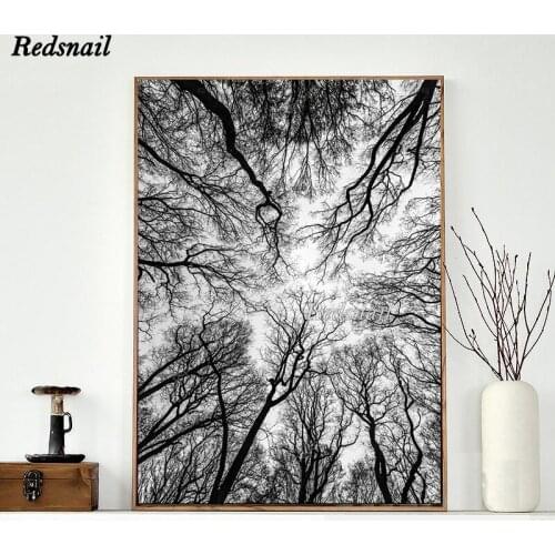 DIY Diamond painting cross stitch Black White Tree 5D Square/Round Drill mosaic Diamonds Embroidery Wall Art scenery EE914
