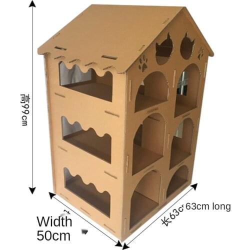 Paper furniture assemble Luxury Cat play house shelf cats products for pets scratching post cardboard cat scratcher