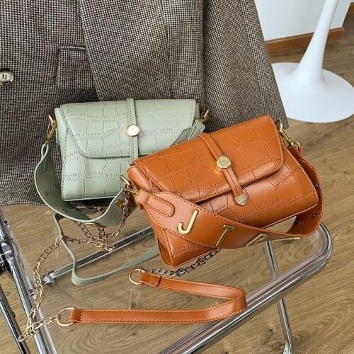 Belt Designer Pu Leather Crossbody Bags For Women 2020 Shoulder Simple Bag Lady Stone Pattern Travel Handbags and Purse