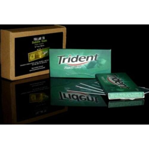 Dollar to Bubble Gum (Trident) Magic Tricks Card Appearing Vanishing Magia Magicians Mentalism Illusion Gimmick Prop Accessories