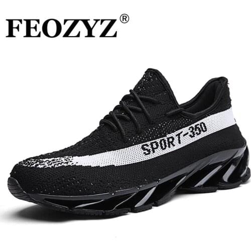 FEOZYZ New Blade Spring Sole Running Shoes Men Shock Absorption Low Mens Sneakers Shock Absorption Sport Shoes Jogging Shoes