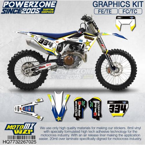 PowerZone Customized Team Graphics Backgrounds Decals 3M Custom Stickers For Husqvarna 2017 To 2019 FE TE FC TC 250 To 500cc 725