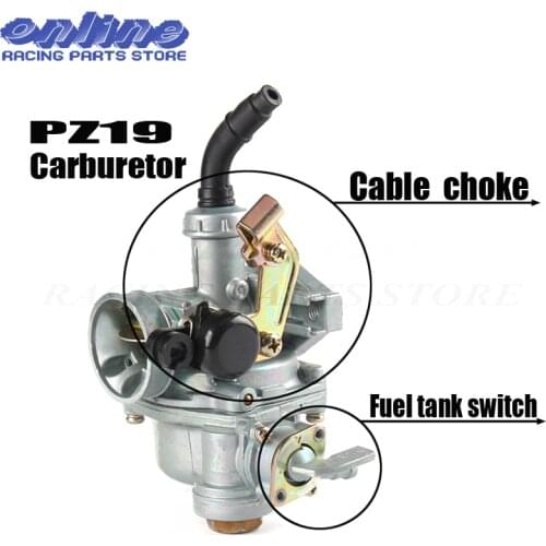 Motorcycle PZ19 19mm Carb Cable Choke Carburetor For Keihi 50cc 70cc 90cc 110cc Quad ATV Roketa SUNL Kazuma with fuel tank cap