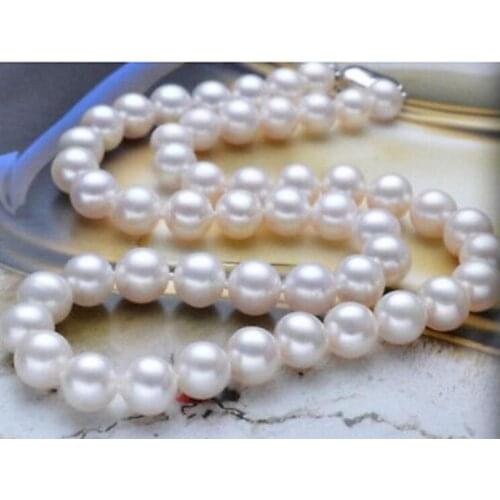 HOT!!! 8-9mm 18"36" 50" AAA White Pearl Handmade Necklace
