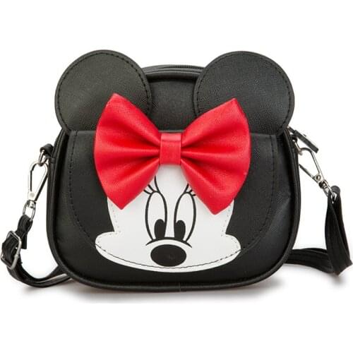 Disney Childrens Bag Baby Mini Princess Fashion Girls Handbags Cute cartoon Minnie PU Shoulder Kids Coin Purse