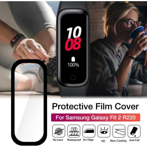3D Curved Soft Protective Film For Samsung Galaxy Fit 2 R220 Soft Full Cover Edge Screen Protector Smart Wristband Accessories