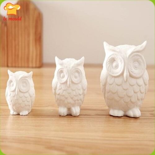 Handmade Soap Mould Aroma Gypsum Candle Chocolate Cake Three - Dimensional 3D Owl Mold